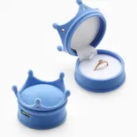 Футляр под серьги, кулон, кольцо &laquo;Корона&raquo;, бархатный, 5.5&times;5.5&times;4.5 см, голубой