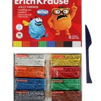 Пластилин 8 цветов, 144 г, ErichKrause "Jolly Friends", со стеком, в картонной упаковке