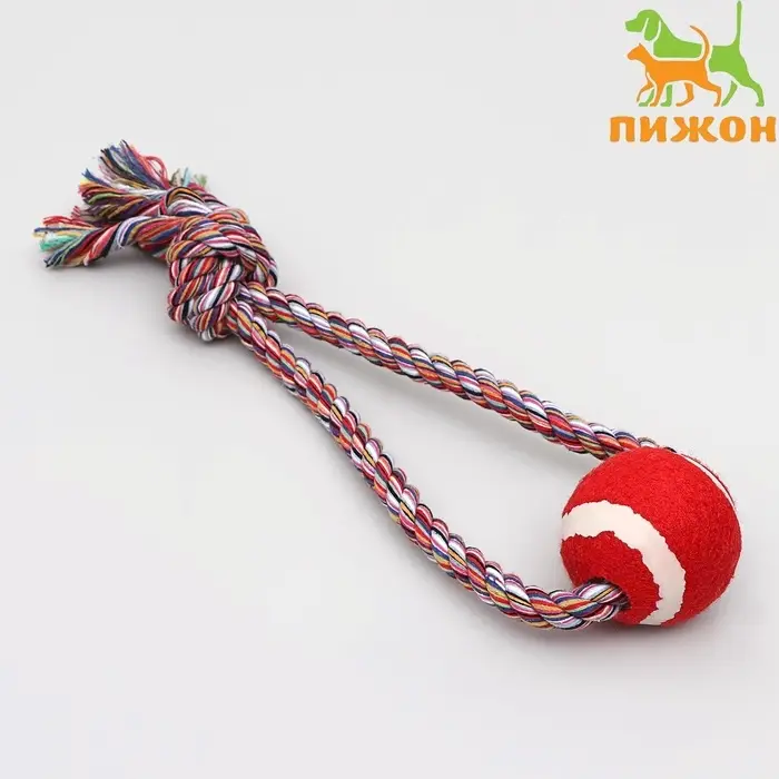 Игрушка канатная &laquo;Вираж&raquo;, с мячом, до 135 г, до 37 см, цвет МИКС