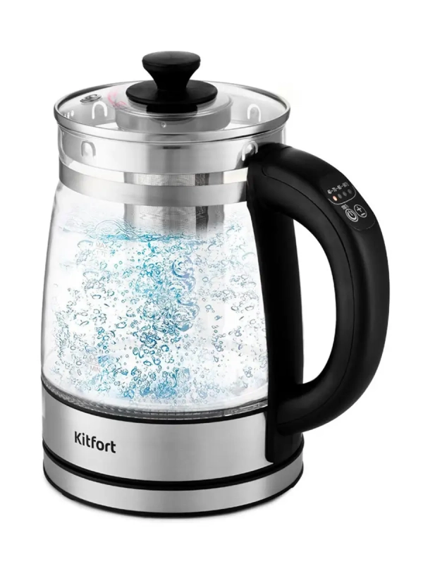 Чайник электрический стеклянный с подсветкой КТ-6119 - 1.7 л Чайник электрический стеклянный с подсветкой КТ-6119 - 1.7 л