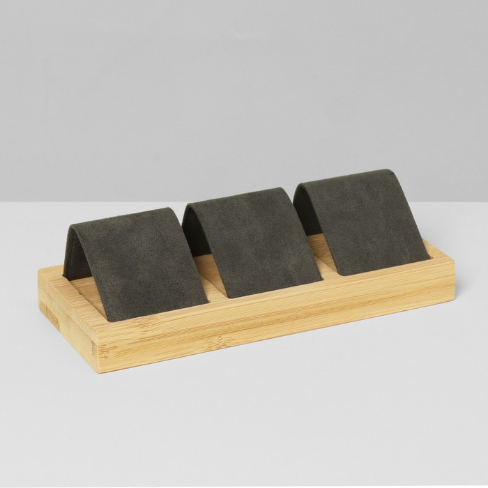 Подставка под серьги, дерево, 3 пары, 15,5×6,8×4,5 см, цвет чёрный Подставка под серьги, дерево, 3 пары, 15,5×6,8×4,5 см, цвет чёрный