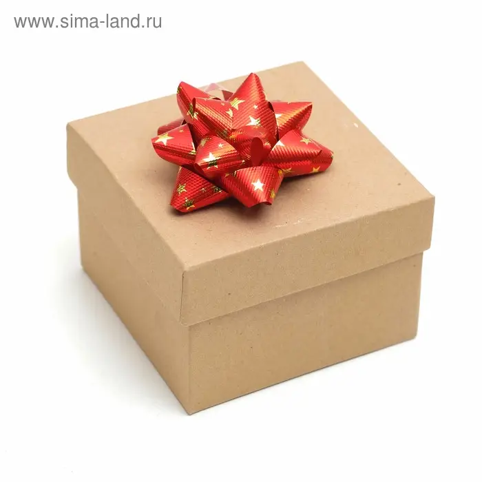 Бант - звезда №7.5, фасовка 8 шт., металик с рисунком, МИКС