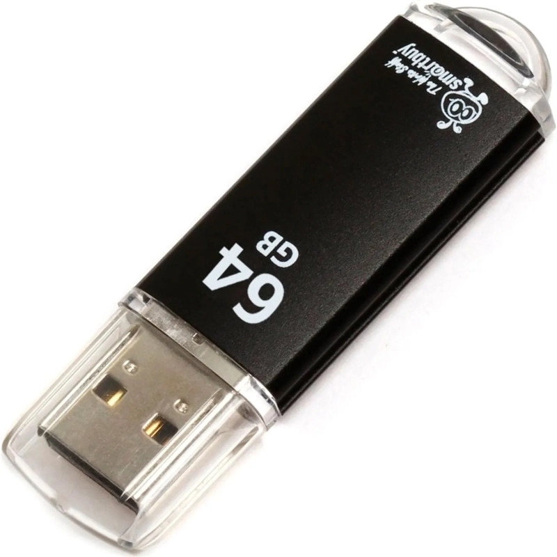 Флеш-память Smartbuy V-Cut, 64Gb, USB 2.0, чер, SB64GBVC-K