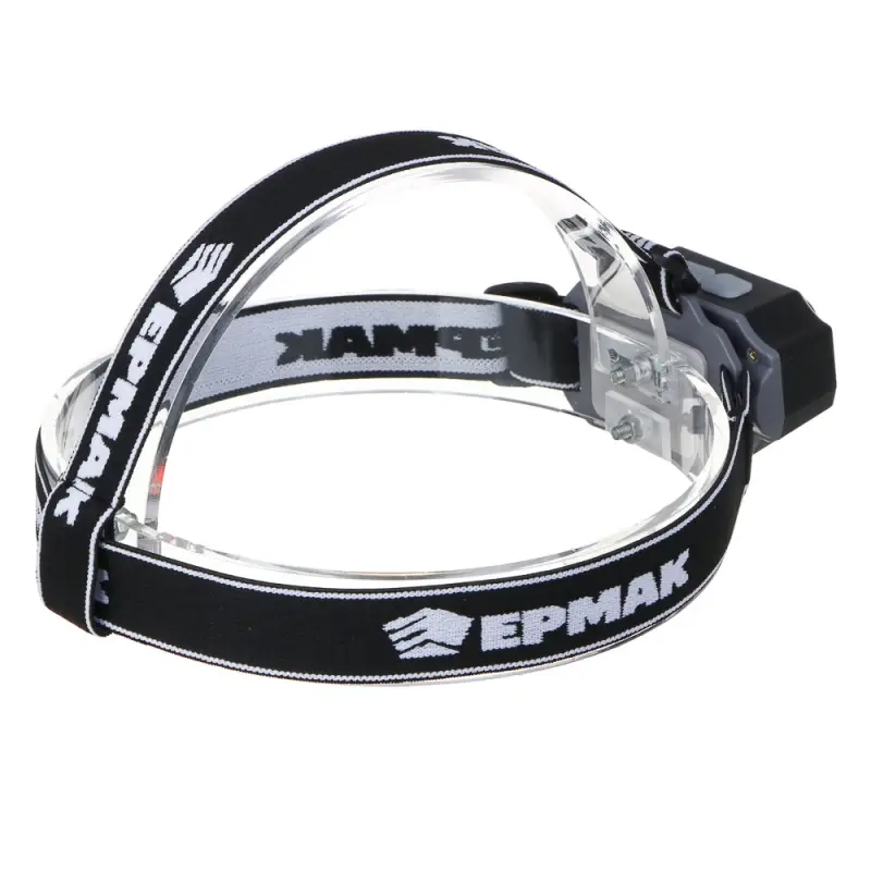 Фонарь налобный тм ЕРМАК, 2 P30 LED +3 SMD, 5 режимов, 1200мАч, 7,2х4,8х4см, USB кабель, пластик