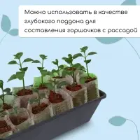 Ящик для рассады, 36 × 14 × 9 см, 3 л, пластик, чёрный