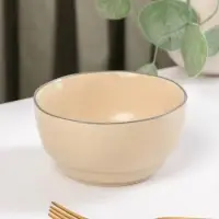 Миска керамическая «Крем», 300 мл, 11×5,5 см, цвет бежевый Миска керамическая «Крем», 300 мл, 11×5,5 см, цвет бежевый