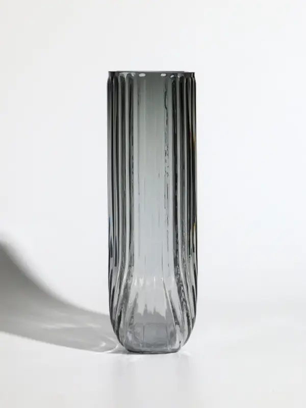 Ваза стекло настольная  Ваза стекло настольная "Айрис" 23,5х17х7 см, серый