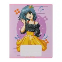 Комплект тетрадей из 10 штук, 12 листов в частую косую линию Calligrata "Аниме", обложка мелованный картон, ВД-лак, блок офсет, 5 видов по 2 штуки