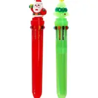 Ручка шариковая многоцветная Calligrata &laquo;Ёлка&raquo;, автоматическая, 10 цветов, 0.7 мм, подарочная, МИКС