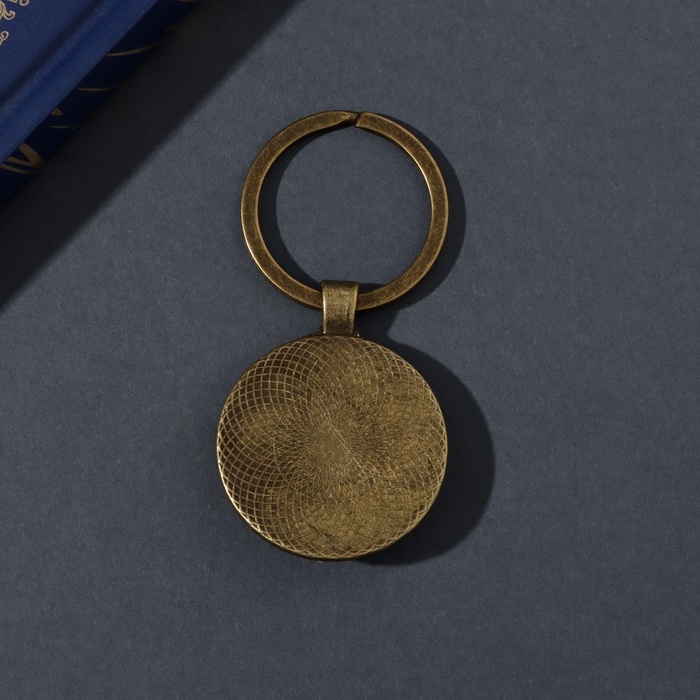 Брелок стекло, металл  Брелок стекло, металл "Круг. Гусь" d=3 см