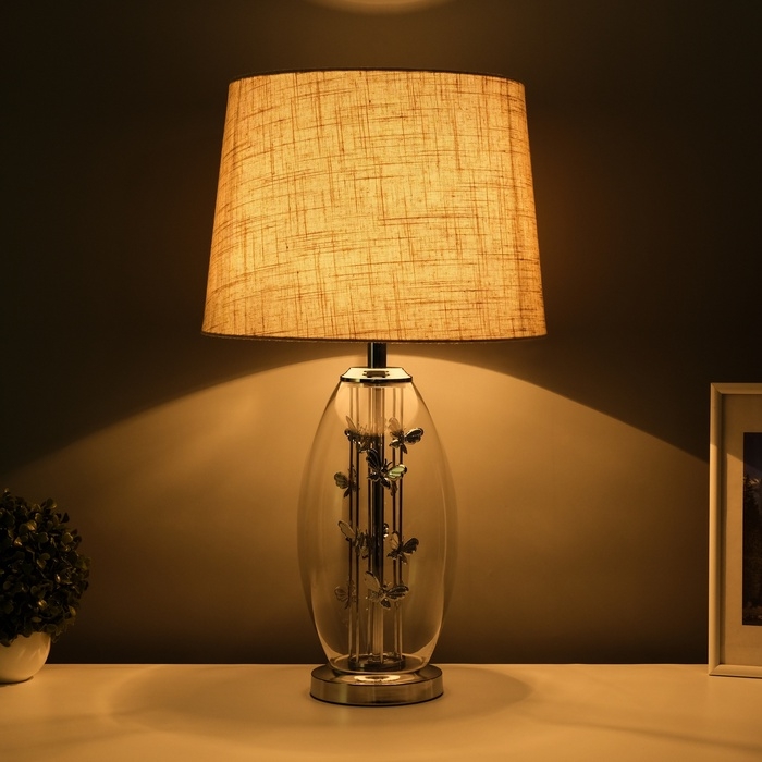 Настольная лампа с абажуром RISALUX «Морган», Е27, 40 Вт, хром, 35×35×62.5 см Настольная лампа с абажуром RISALUX «Морган», Е27, 40 Вт, хром, 35×35×62.5 см