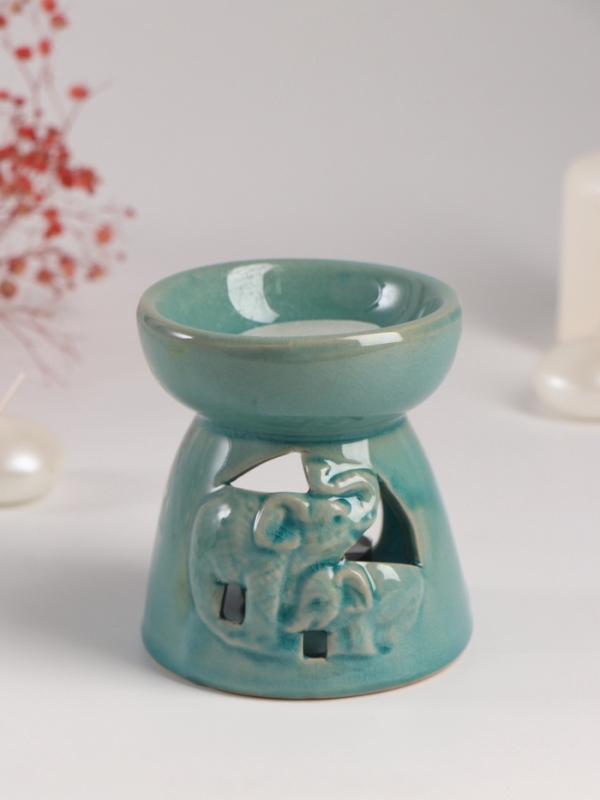 Набор: аромалампа для эфирных масел, мелтсы из воска ароматические «Слон со слонёнком», бирюза, 10×10×9 см Набор: аромалампа для эфирных масел, мелтсы из воска ароматические «Слон со слонёнком», бирюза, 10×10×9 см