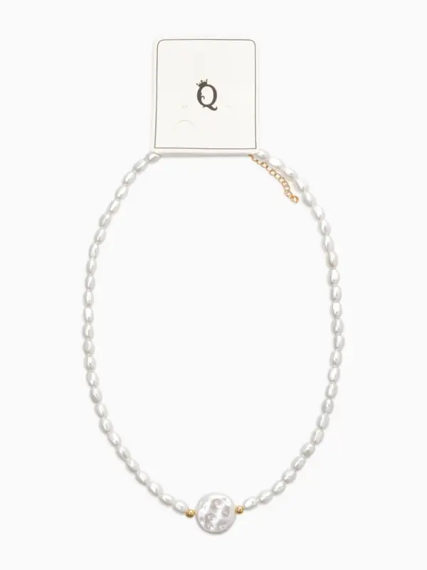 Колье из бусин &laquo;Жемчуг барокко&raquo;, L=40 см, белое в золоте