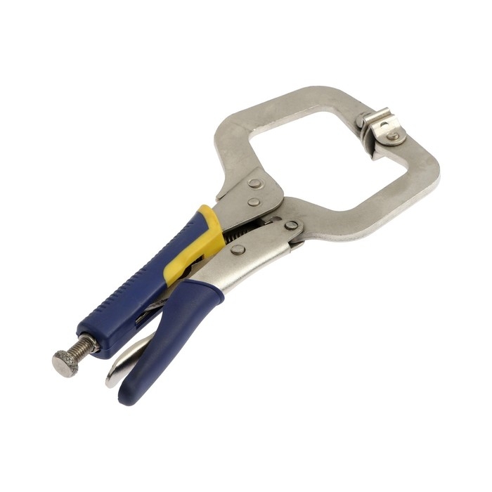 Зажим ручной ТУНДРА, усиленный точечный захват, с фиксатором, 2К рукоятки, 220 мм Зажим ручной ТУНДРА, усиленный точечный захват, с фиксатором, 2К рукоятки, 220 мм