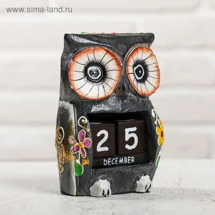 Деревянный календарь Деревянный календарь "Сова" 8,5х6х13 см