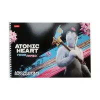 Альбом д/рис А4 30л на спирали Hatber "Atomic Heart", перфорац на отрыв, 5В МИКС
