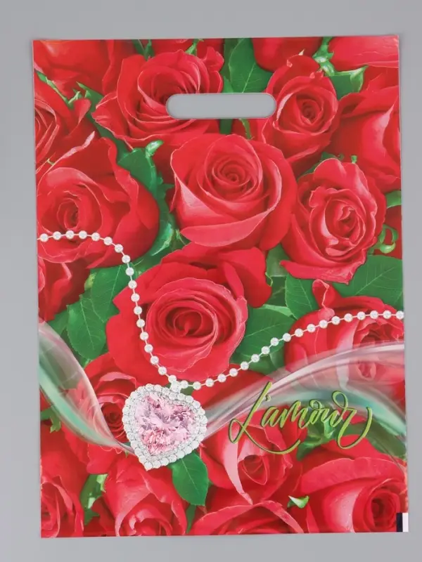 Пакет "L`amour, полиэтиленовый с вырубной ручкой 30х40 см, 60 мкм