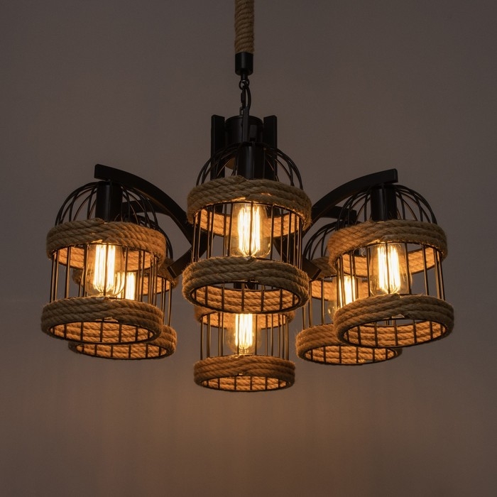 Люстра Люстра "Сенза" 6хЕ27 черный 74х39х20 см