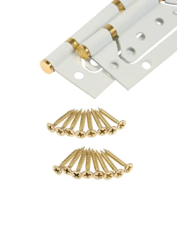 Петля-бабочка ТУНДРА, 100&times;70&times;2.0 мм, универсальная, без врезки, белая, 2 шт.