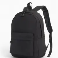 Рюкзак школьный на молнии, с карманами, однотонный, размер 28&times;11&times;40 см, чёрный