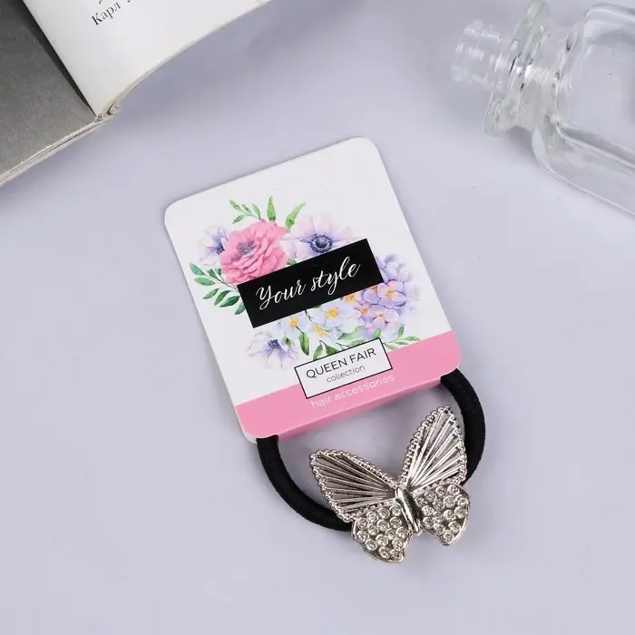 Резинка для волос «Кристальные кружева», бабочка, 3.8×3.5 см Резинка для волос «Кристальные кружева», бабочка, 3.8×3.5 см