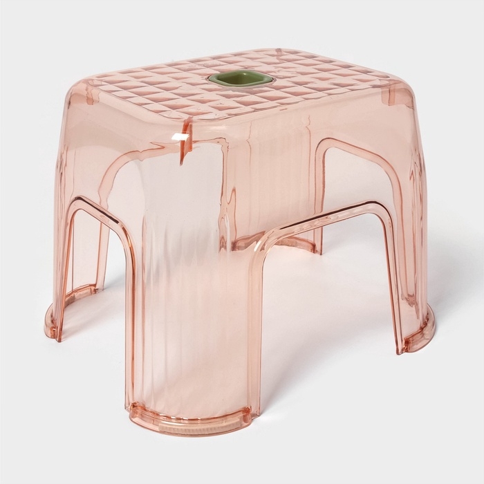 Табурет-подставка «Кристалл», пластик, 31×26×22,3 см, персиковый Табурет-подставка «Кристалл», пластик, 31×26×22,3 см, персиковый