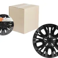 Колпаки колесные 14" "Лион", черный глянец, карбон, компл. 2 шт.