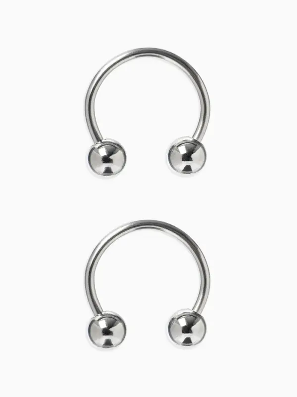 Пирсинг в бровь циркуляр, шар, d=10 мм, пара, цвет серебро