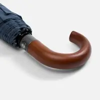 Зонт складной Classic, темно-синий с темной ручкой