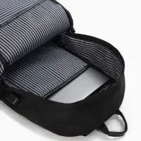 Рюкзак школьный, однотонный, USB, 1 отделение, 3 кармана, 30&times;15&times;45 см, чёрный