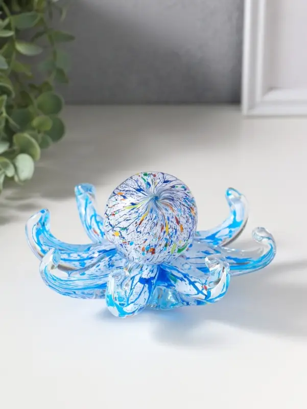 Сувенир стекло "Осьминог" под муранское стекло 15,5х15,5х8,5 см