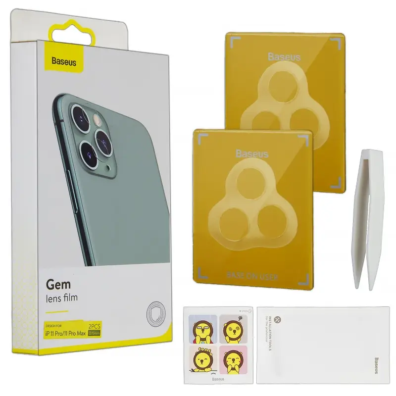 Защитное стекло для камеры iPh 11 Pro/ Pro MAX Gem lens film Baseus прозрачное Защитное стекло для камеры iPh 11 Pro/ Pro MAX Gem lens film Baseus прозрачное
