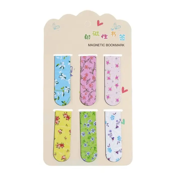 Набор магнитных закладок для книг Calligrata 6 штук, Набор магнитных закладок для книг Calligrata 6 штук, "Цветы", МИКС