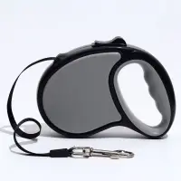 Рулетка &laquo;Стиль&raquo;, 5 м, вес животного до 25 кг, под кожу, чёрная, серая