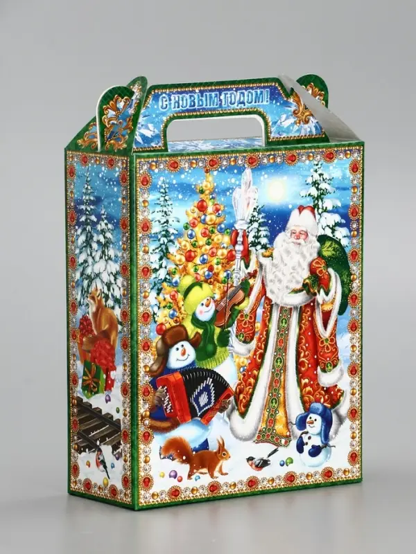 Подарочная коробка новогодняя «Экспресс» 14×6×21 см Подарочная коробка новогодняя «Экспресс» 14×6×21 см