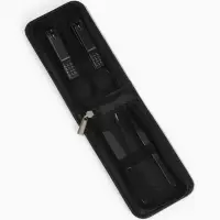 Набор маникюрный, 6 предметов, в футляре на молнии, чёрный