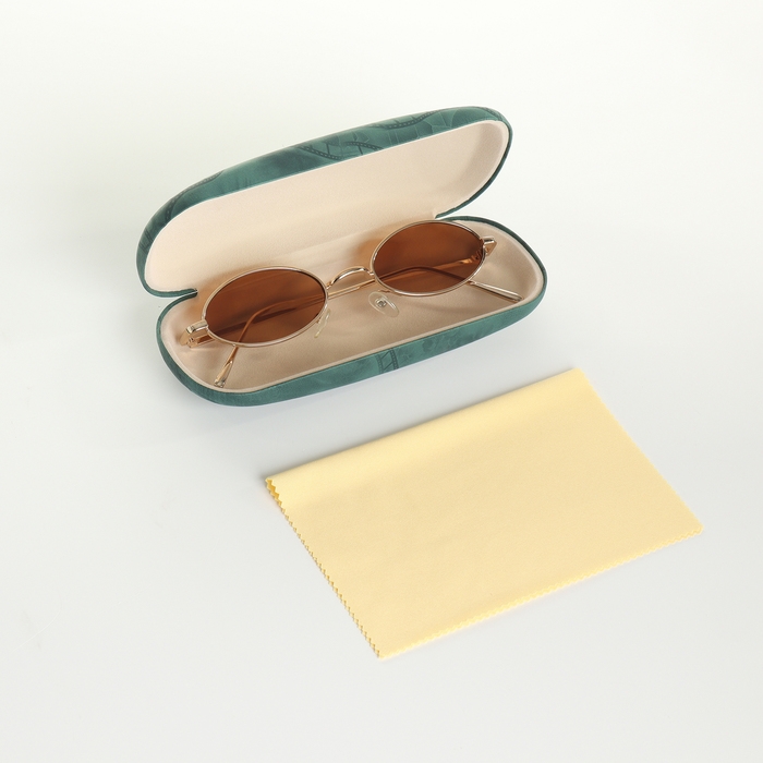 Футляр для очков на хлопушке, длина 16 см, цвет зелёный Футляр для очков на хлопушке, длина 16 см, цвет зелёный