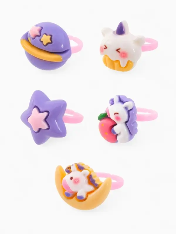 Кольцо «Выбражулька» единороги с космосе, форма МИКС, цветное, безразмерное Кольцо «Выбражулька» единороги с космосе, форма МИКС, цветное, безразмерное