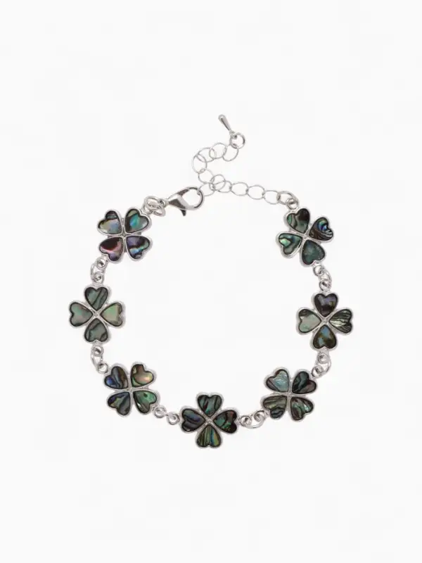 Браслет цепочка &laquo;Галиотис. Клевер&raquo;, L=17 см, + удлинитель 5 см, цвет серебро, разноцветный