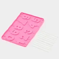 Форма для леденцов Доляна &laquo;Арифметика&raquo;, силикон, 29&times;17 см, 10 ячеек (5&times;4 см), с палочками, МИКС