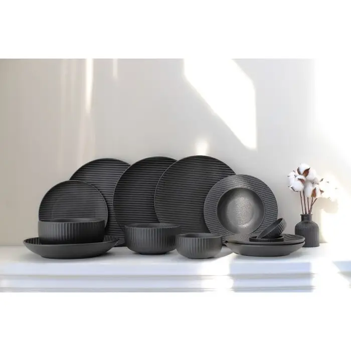 Тарелка Magistro Line, d=20.5 см, фарфор, чёрная