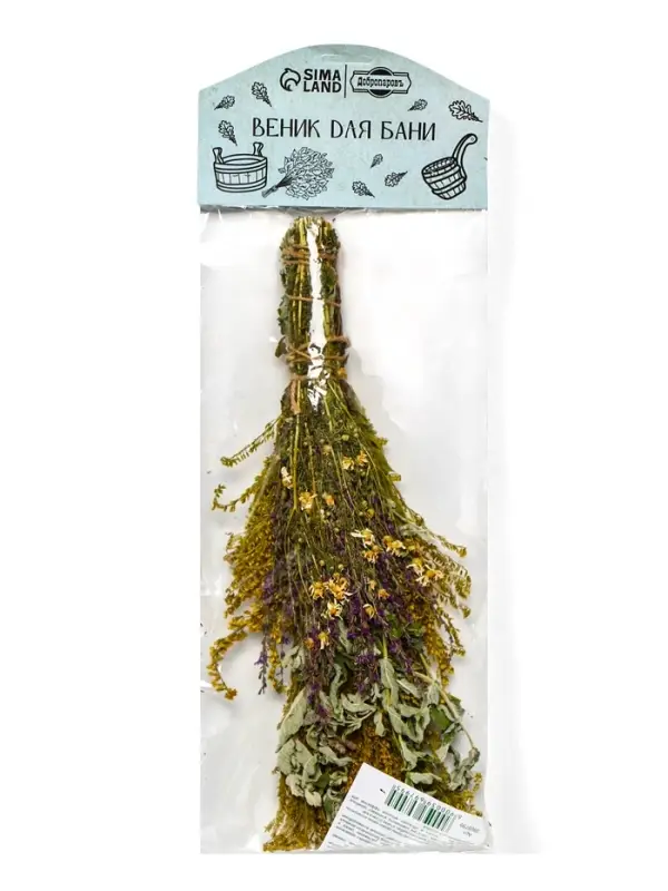 Веник для бани и сауны &laquo;Травяной коктейль&raquo;, 45 (&plusmn;5) см, донник, мята, шалфей, душица, полынь, пижма