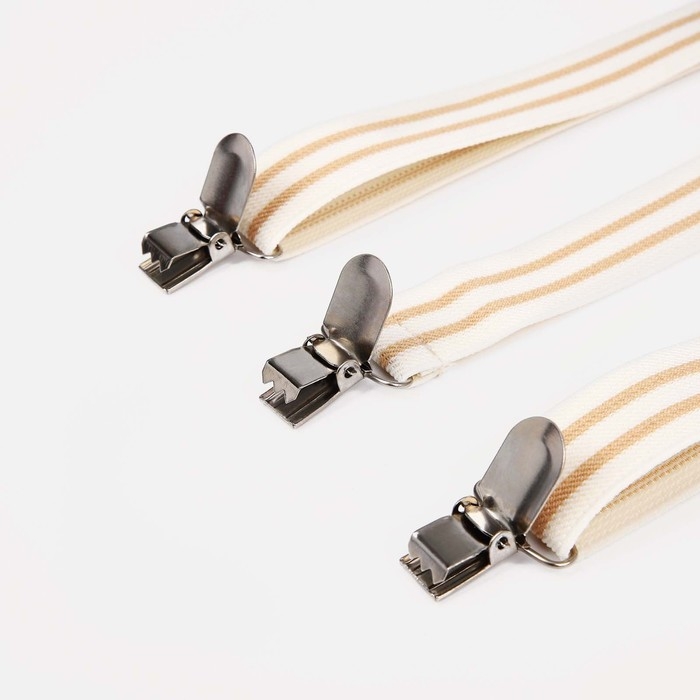 Подтяжки взрослые, ширина 2.5 см, цвет бежевый Подтяжки взрослые, ширина 2.5 см, цвет бежевый