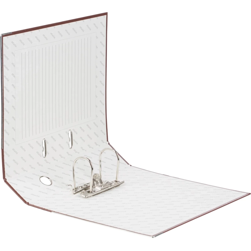 Папка-регистратор 75мм Attache А4, коричневая, тиснение кожа, метал угол