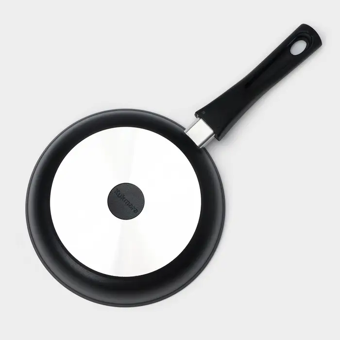 Сковорода KUKMARA &laquo;Традиция&raquo;, d=22 см, стеклянная крышка, съёмная ручка, антипригарное покрытие, алюминий, чёрный