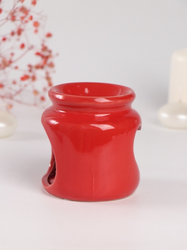 Аромалампа керамика + ароматический воск Аромалампа керамика + ароматический воск "Сердце" красная 7,5х7,5х8 см