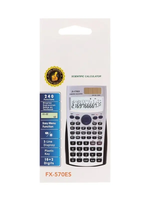 Калькулятор инженерный, 10-разрядный, fx-570ES, двойное питание, двухстрочный Калькулятор инженерный, 10-разрядный, fx-570ES, двойное питание, двухстрочный