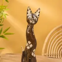 Сувенир «Кошка», 60×14×6 см, дерево, коричневый, МИКС