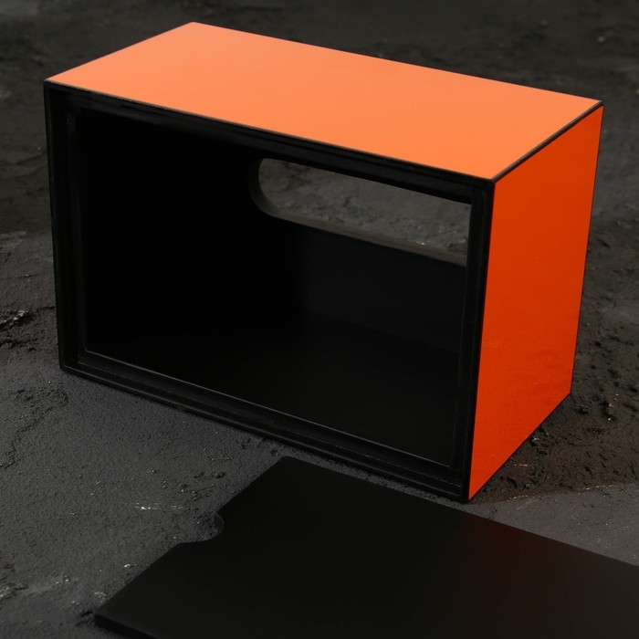 Шкатулка - диспенсер из акрила, цвет оранжевый 10 х 18 х 12 см (салфетница)