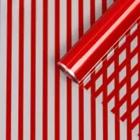 Пленка прозрачная с рисунком «Полосы узкие» Красный 0.7×8.2±5%м